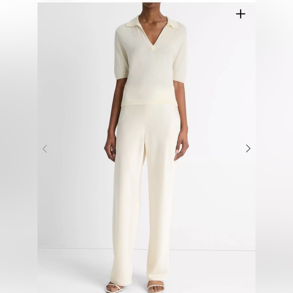 Vince cashmere-silk ivory polo